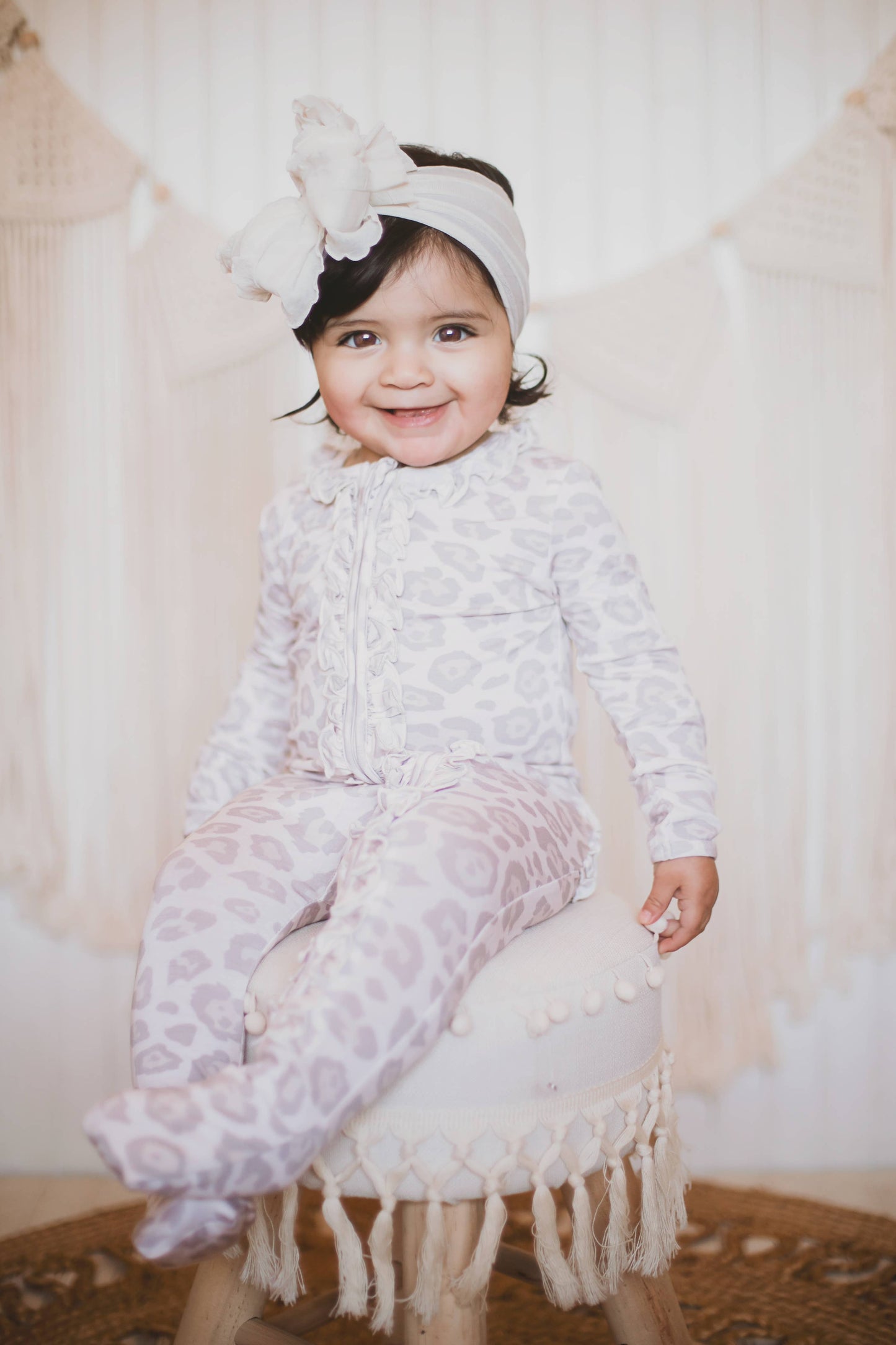 Natural Leopard | Convertible Two Way Zip Footie: Preemie