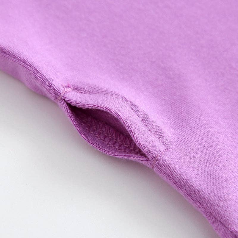 Luxie Lavender Ruffled Romper NICU Friendly