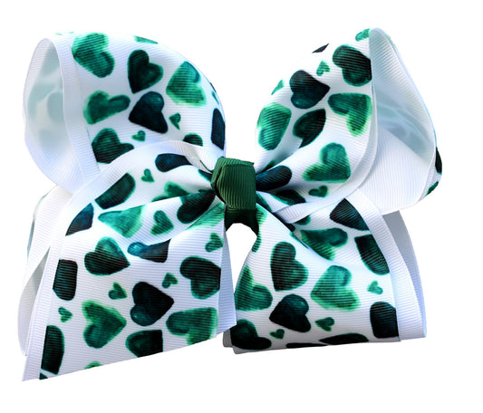 6” Lucky Hearts Layered Bow