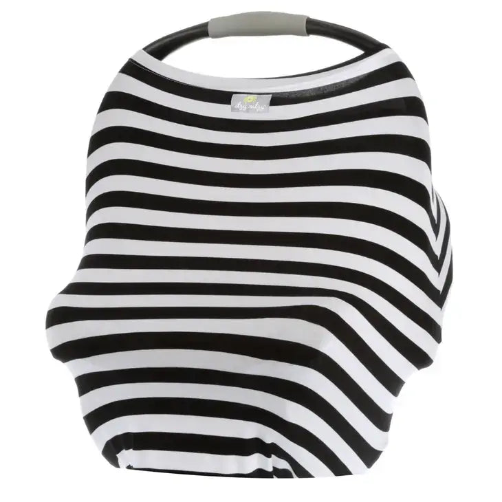 Mom Boss 4-in-1 Multi-Use Car Seat + Nursing Cover: Black + White Stripe