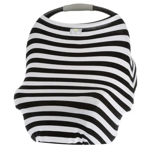 Mom Boss 4-in-1 Multi-Use Car Seat + Nursing Cover: Black + White Stripe