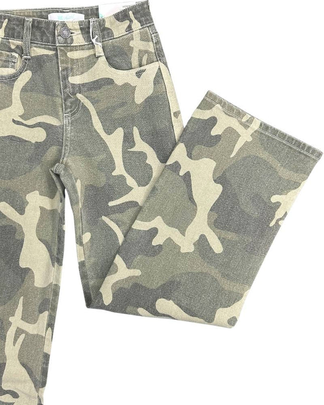 KanCan High Rise Wide Leg Camo Jeans