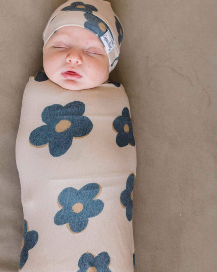 Knit Swaddle Blanket - Gemma In Tan