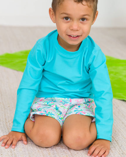 Bright Aqua Long Sleeve Rash Guard