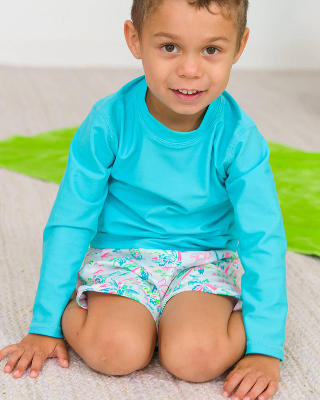 Bright Aqua Long Sleeve Rash Guard