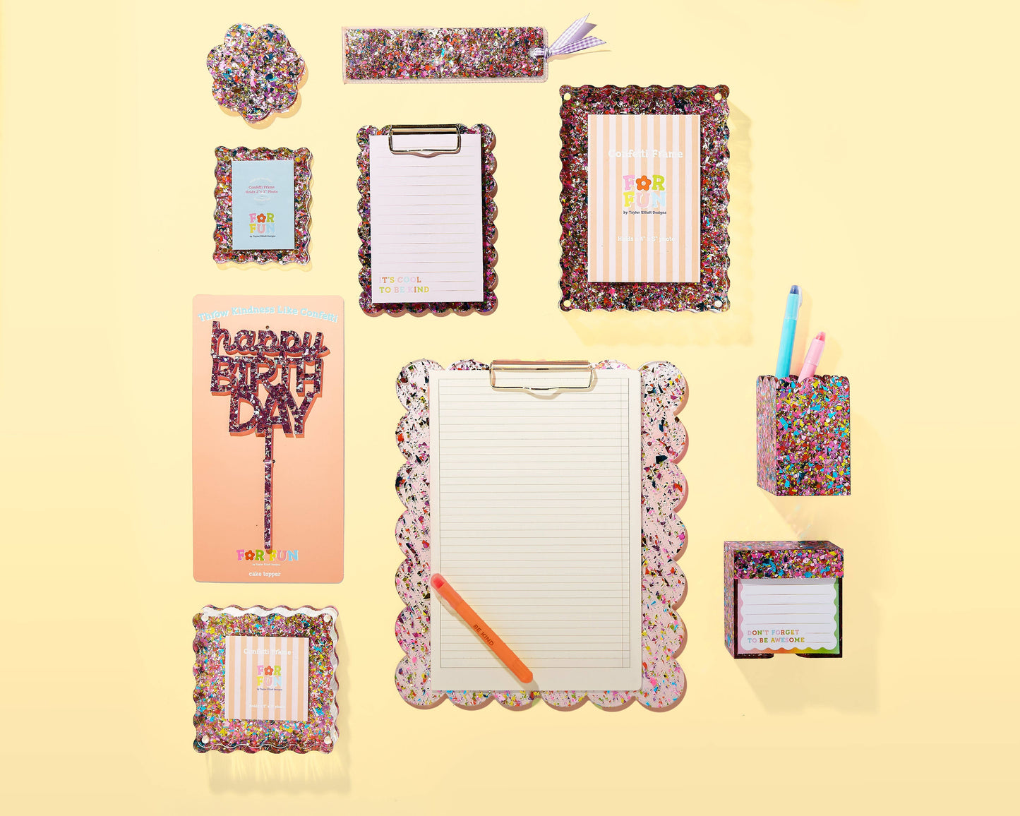 FOR FUN - Acrylic Picture Frame - Small - Happy Confetti