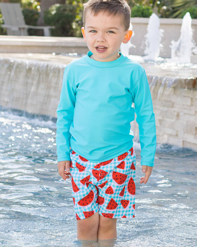 Bright Aqua Long Sleeve Rash Guard
