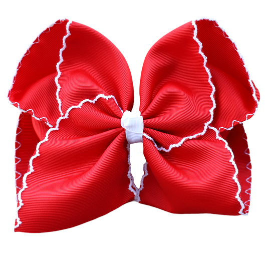5” Red Moon Stitch Bow