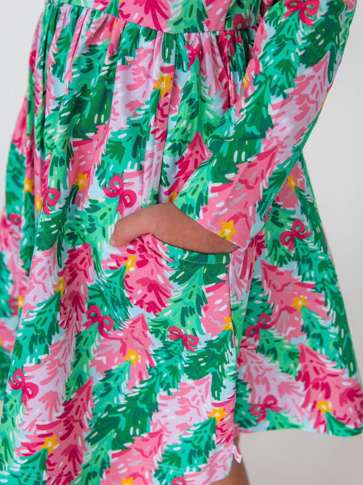 Pink Jolly Grove Knit Long Sleeve Twirl Dress