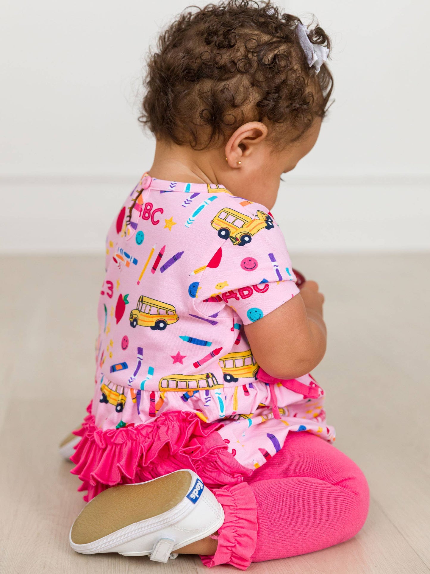 Hot Pink Footless Ruffled Tights