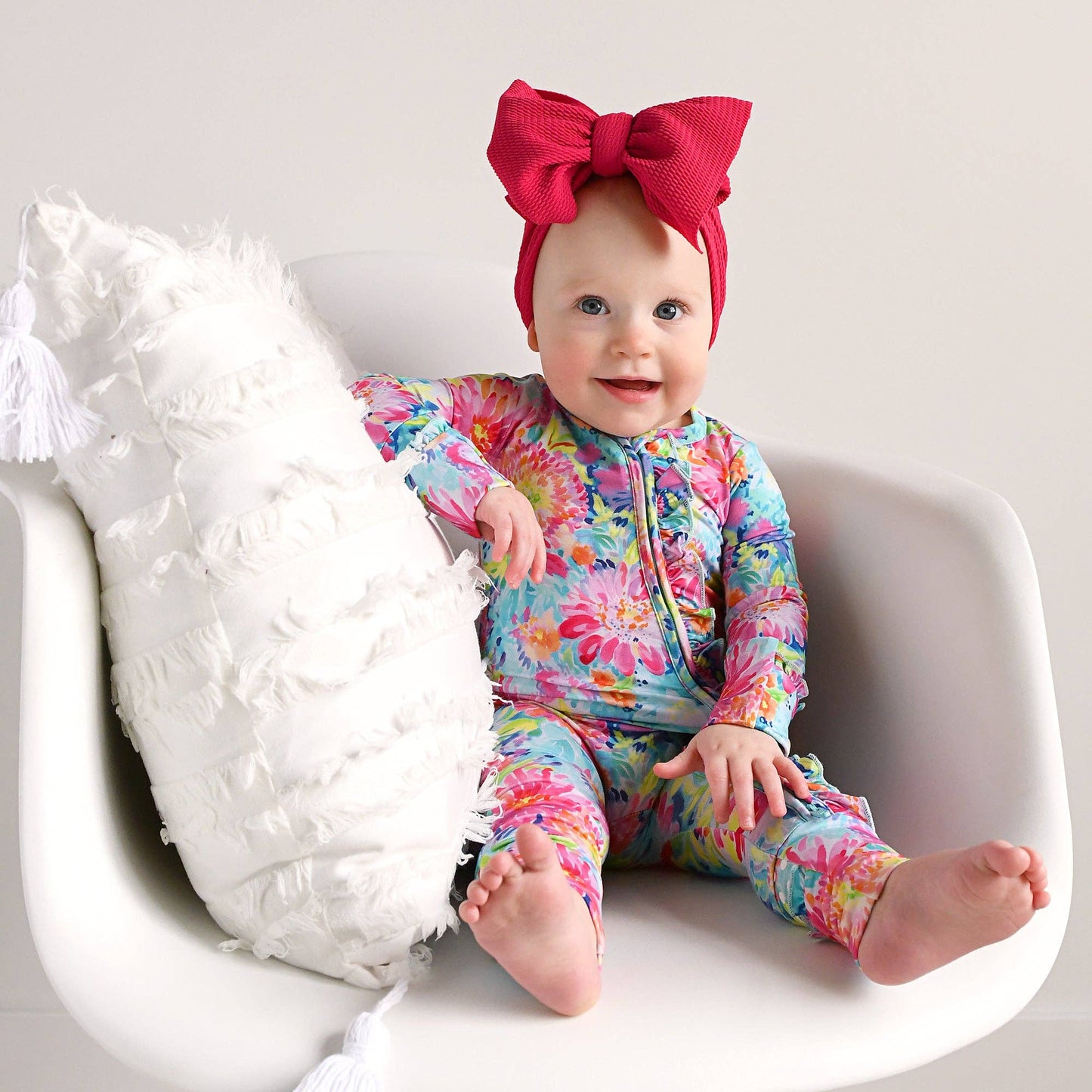 Bianca Ruffle ZIP Bamboo Floral Sleepies