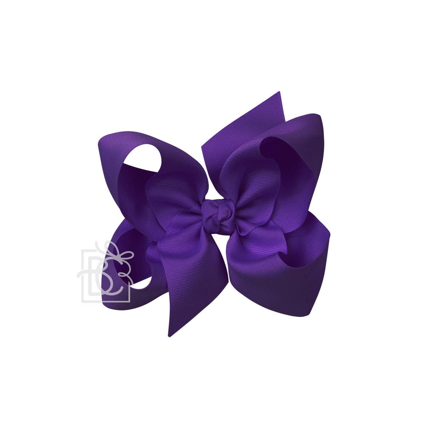 SIGNATURE GROSGRAIN BOW ON CLIP: 6.5" Jumbo - 2.25" Ribbon on Lg. Alligator Clip / PURPLE