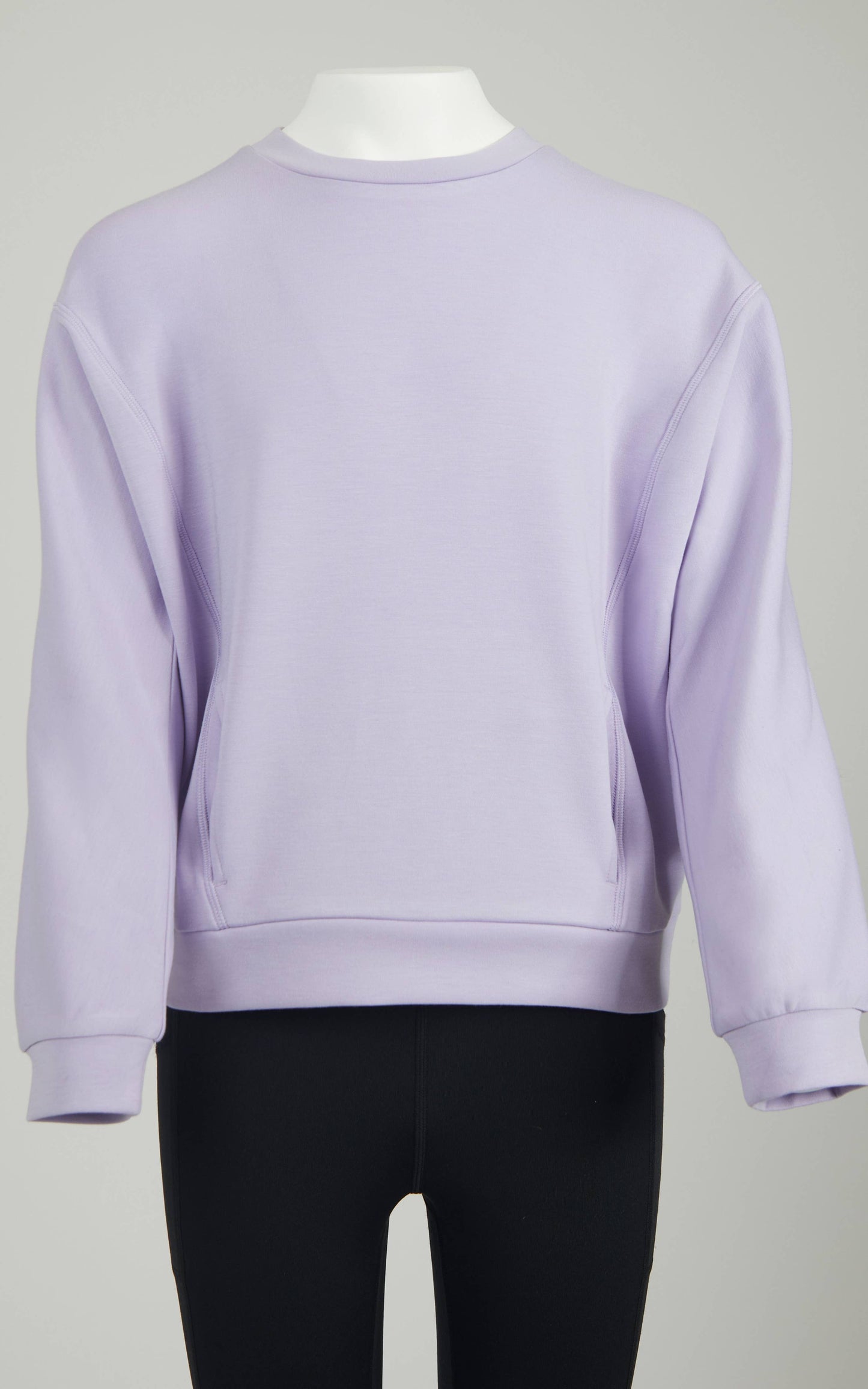 Soft Scuba Zuri Crew Neck Everyday Sweatshirt | Lavender
