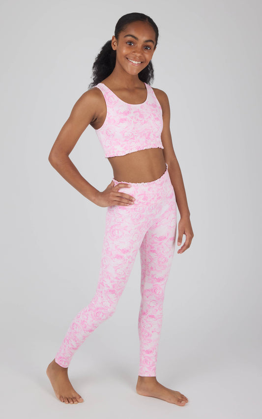 Lux Ruffle Detailed Bra and Leggings Set | Sweet Rose