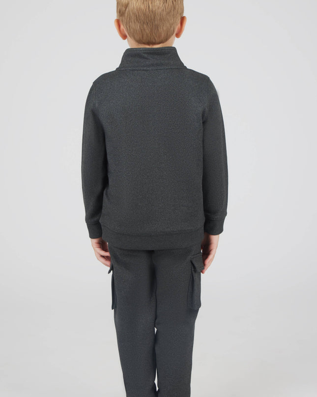 Boys Melange Fleece Half Zip and Jogger | BLACK/SURF THE WEB