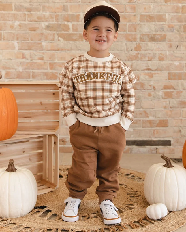 Thankful Patch Thanksgiving Sweatshirt