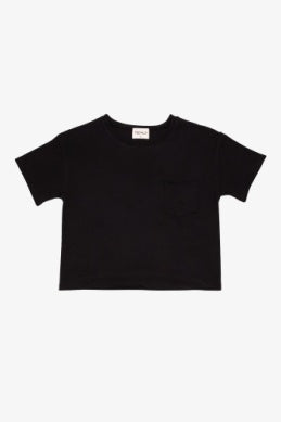 Cotton Jersey Boxy Pocket Tee | Black